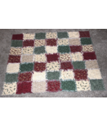 2004 HAND CREATED RAG RUFFLE 4’ x 5’ QUILT CANINE RESCUE CHRISTMAS HOLID... - £42.24 GBP