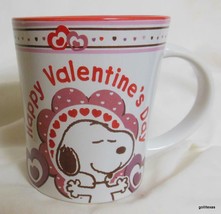 Snoopy Peanuts Mug &quot;Happy Valentine&#39;s Day&quot;  4.25&quot; Heavy - £12.39 GBP