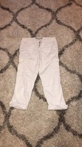 Abercrombie &amp; Fitch White Cotton Stretch Cargo Capris 4 - £5.56 GBP