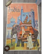 India - Elephant with a Howdah (Carriage) - Vintage Travel Poster S. Hal... - $88.29 CAD