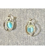 Silver Blue Teardrop Earrings Distressed 3/4 Inch No Backs - $10.97 CAD