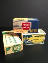 Vintage Butter Advertising Boxes Long&#39;s Dairy Enterprise Pride of the We... - £15.68 GBP