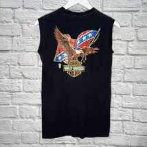 Vintage 80s Sleeveless Harley Davidson Shirt Black Size M DC Ched by Anvil  - $79.15
