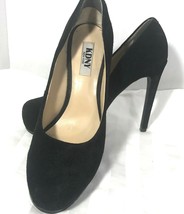 KDNY New York Black Suede Leather Pump 7.5 M Platform Stiletto Heels Shoes  - £23.69 GBP