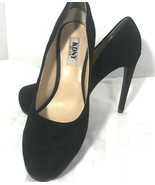 KDNY New York Black Suede Leather Pump 7.5 M Platform Stiletto Heels Shoes  - £23.50 GBP