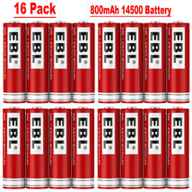 16Pcs 14500 Battery 800Mah Li-Ion 3.7V Rechargeable Batteries For Led Torch - £39.50 GBP