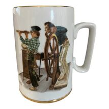 1985 Norman Rockwell Museum “River Pilot” Mug Made in Korea Gold Trim - $13.50
