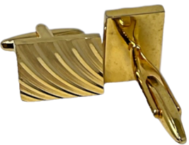 Vintage Fratello Swank Textured Gold Tone Rectangle Cufflinks image 3