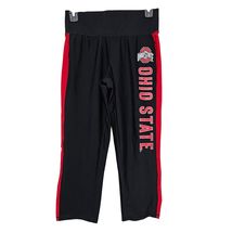 Ohio State Buckeyes Black Red Capri Leggings Stretch Athletic NCAA Logo M - $9.99