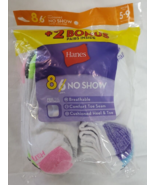 Hanes Women&#39;s No Show Socks 8 Pair Multi Color Breathable Comfort Size 5... - $238.69 MXN