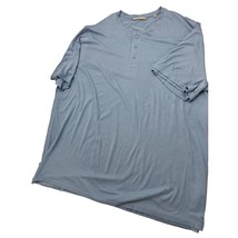 Vince Men Henley Layered Shirt 100% Pima Cotton Blue Short Sleeve XXL 2XL - $29.67