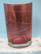 Etched Glass Planter Vase Container Autumn Brown + Doily White Blue - $562.19 MXN