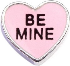 Be Mine Pink Candy Heart Floating Locket Charm - £1.94 GBP