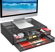 Monitor Stand, Monitor Stand with Drawer, Monitor Riser Mesh Metal, Desk - $44.99