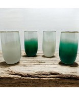 Vtg West Bend Blendo Green White MCM Frosted Beverage Drinking Glasses S... - €20,05 EUR