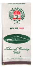 Lakewood Country Club - Lakewood, Colorado 30 Strike Matchbook Cover Matchcover - £1.38 GBP