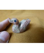 (Y-DUC-10) Brown DUCK bird stone soapstone CARVING PERU I love water fow... - £6.76 GBP