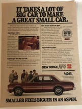 1978 Dodge Aspen Vintage Print Ad pa5 - $9.89