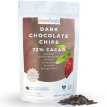 powbab Dark Chocolate Chips, 72% Cacao, Semi-Sweet Organic Mini Chips (16 oz) - £26.40 GBP