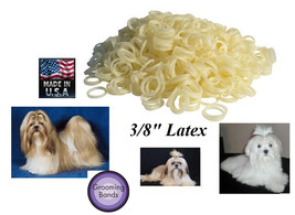 100 Dog Grooming Latex Rubber 3/8&quot; ELASTIC&amp;Rosin HAIR BAND-Ribbon&amp;Bow,To... - $9.99