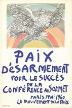 Pablo Picasso Paix Disarmement-Peace, 1960 - £1,978.40 GBP