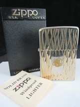 RARE!! Zippo Lighter 1979 vintage BRASS MONOGRAM gold tone curve - £224.21 GBP