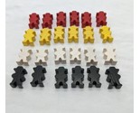 Lot Of (24) Wooden Hat Worker Palcement Player Pieces Black White Yellow... - $25.73