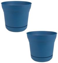 Bloem SP1433 12.8&#39;&#39; H X 14.5&#39;&#39; D Plastic Saturn Planter Blue Matte (2-Pack) - $54.44