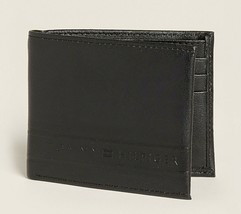 Nwt Tommy Hilfiger Msrp $51.99 Rfid Passcase Mens Black Navy Blue Leather Wallet - £18.04 GBP