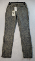 Indigo Rein High Rise Skinny Jeans Womens Size 5 Green Leopard Print Flat Front - £16.99 GBP
