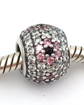 Authentic Pandora Shimmering Blossoms Charm, Clear/Pink CZ, 791129CZ - $33.24