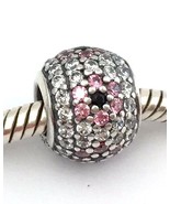 Authentic Pandora Shimmering Blossoms Charm, Clear/Pink CZ, 791129CZ - £26.08 GBP