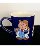 Vintage Cadbury&#39;s Time Out Tetley Tea Folk Blue Ceramic Tea Coffee Mug UK - $225.80 MXN