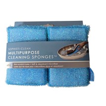 Evriholder Cleaning Sponges Sparkle Scrubbing Multipurpose Blue Soft Brown 4-Pc - £10.98 GBP