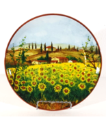 CMG CERAMICA Portugal SALAD PLATE SUNFLOWERS Hand Made C9M39 8&quot; Disconti... - $29.96 CAD