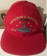 The Corps USS Harvey C. Barnum JR. DDG 124  Logo Red Baseball Cap Hat On... - $40.93 CAD