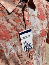 men’s short sleeve salmon splash casual button down shirt Nice - £19.37 GBP
