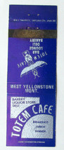 Totem Cafe - West Yellowstone, Montana Restaurant 20 Strike Matchbook Cover MT - £1.15 GBP