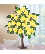 YELLOW Lighted Tabletop Artificial Rose Tree Greenery Easter Valentine D... - €31,58 EUR
