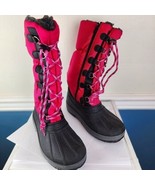 Pajar Girls Pink Snow Boots Side Zip Italy Size 3 EU 34 - $44.55