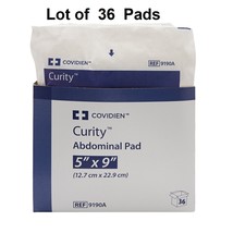 36 Ct Curity Abdominal Pads ABD Sterile 5&quot; x 9&quot; Gauze Bandage Pads 9190A - $457.23 MXN