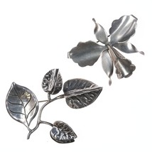 Hector Aguilar Taxco 940 silver Orchid and  botanical pins - £308.28 GBP