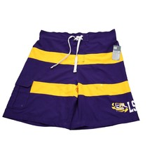 LSU Tigers Shorts Mens XL Purple Gold Strip Eye Performance Swim Trunks Swimsuit - £22.33 GBP