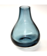 KROSNO Poland 6” Art Glass Bottle Vase - Smokey Teal - Heavy Hand Blown ... - $27.12 CAD