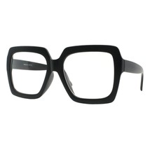 SUPER Oversized XL Big Wide Square Frame Clear Lens Glasses UV 400 - £11.03 GBP+