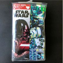 NEW Boys  Star Wars Assorted 5 Pack Pair Combed Cotton Brief Underwear Size 4 - £10.34 GBP