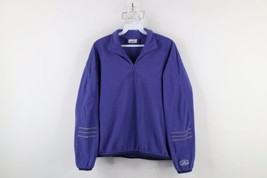 Vtg 90s Adidas Womens M Spell Out Reflective Half Zip Fleece Pullover Sweater - $49.45