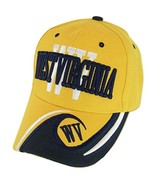West Virginia Men&#39;s Wave Pattern Adjustable Baseball Cap (Gold/Navy) - £11.95 GBP