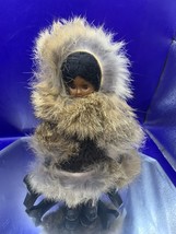 Vintage Native American Indian Inuit Eskimo Carlson? 6” Doll Rabbit Fur Leather - £9.36 GBP