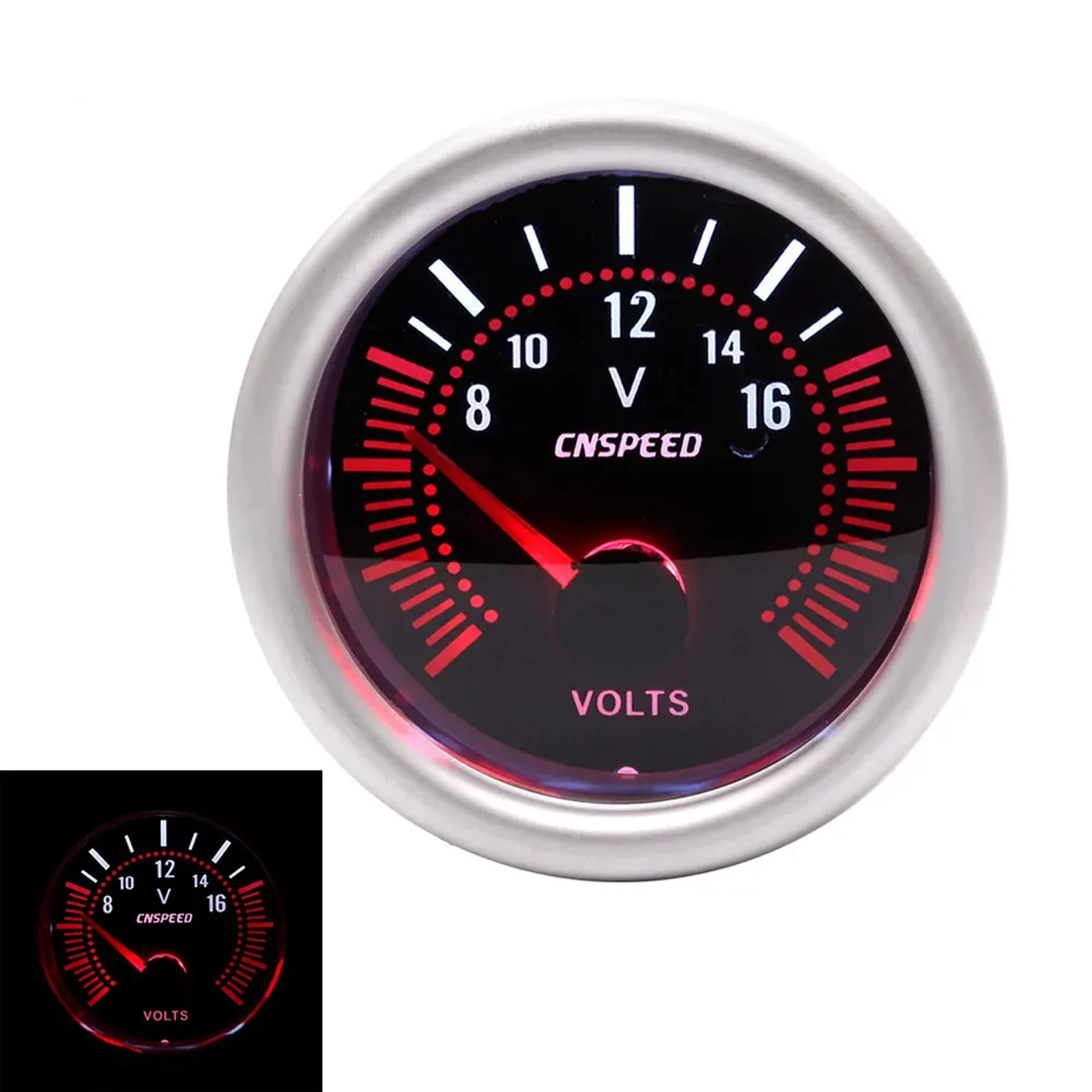 Car Auto Volts Gauge  8-16V 2&quot; 52mm Universal White LED Smoke Len Voltmeter Volt - £15.41 GBP